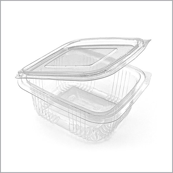 PET Square Shape Container with Hinged Cover - 1000 Packs PET Square Shape Container with Hinged Cover - 1000 Packs