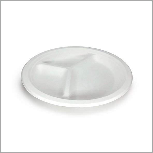 Hala Pack Bagasse 3 Compartments Disposable plate 10 inch Plates (1000 Pack) Hala Pack Bagasse 3 Compartments Disposable plate 10 inch Plates (1000 Pack)