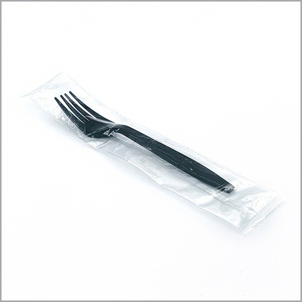 Heavy Duty Black Plastic Fork with Single Wrapping Heavy Duty Black Plastic Fork with Single Wrapping