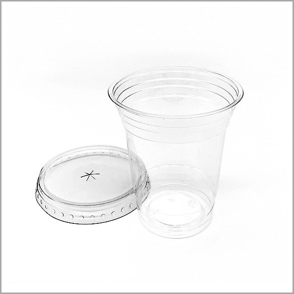 Clear Disposable Glass for Water 12 oz with flat lid Clear Disposable Glass for Water 12 oz with flat lid
