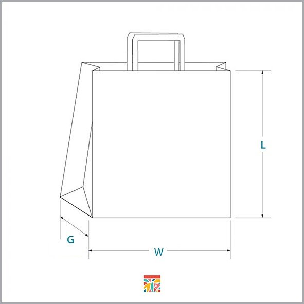 Customizable Flat handle Paper Bag Customizable Flat handle Paper Bag