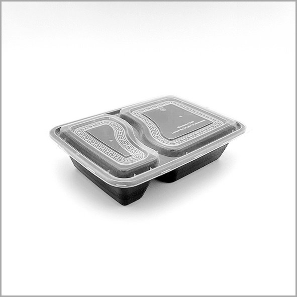 2 compartment Black Microwavable Containers 2 compartment Black Microwavable Containers