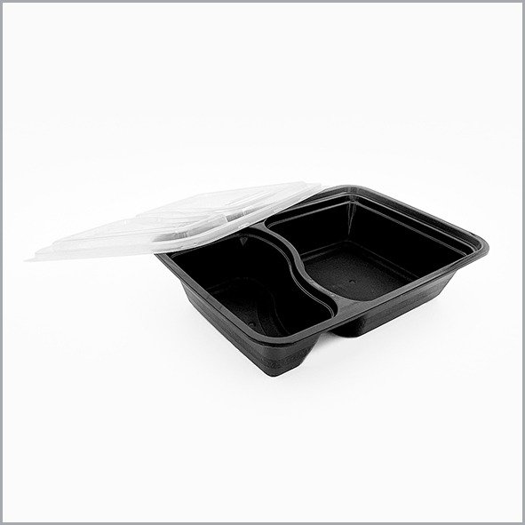 2 compartment Black Microwavable Containers 2 compartment Black Microwavable Containers