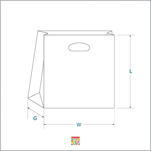 Customizable Paper Bag with Kidney-Cut Handle Customizable Paper Bag with Kidney-Cut Handle