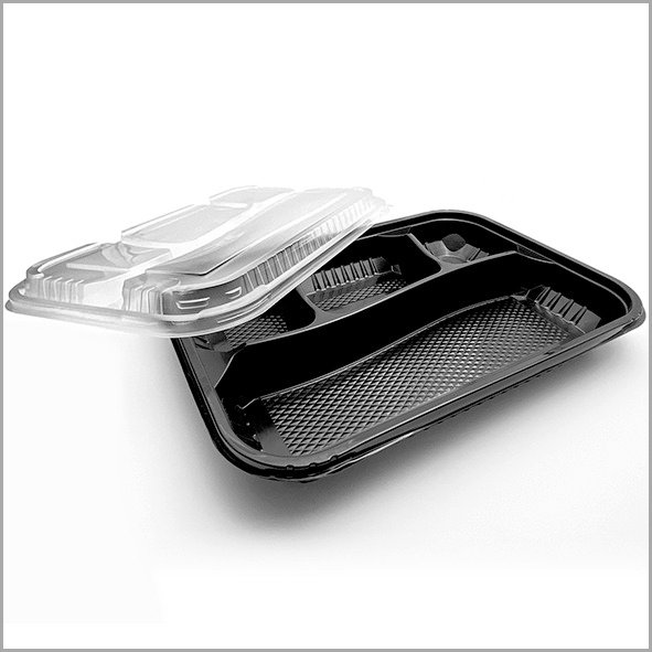 4 compartment Black Microwavable Containers 4 compartment Black Microwavable Containers
